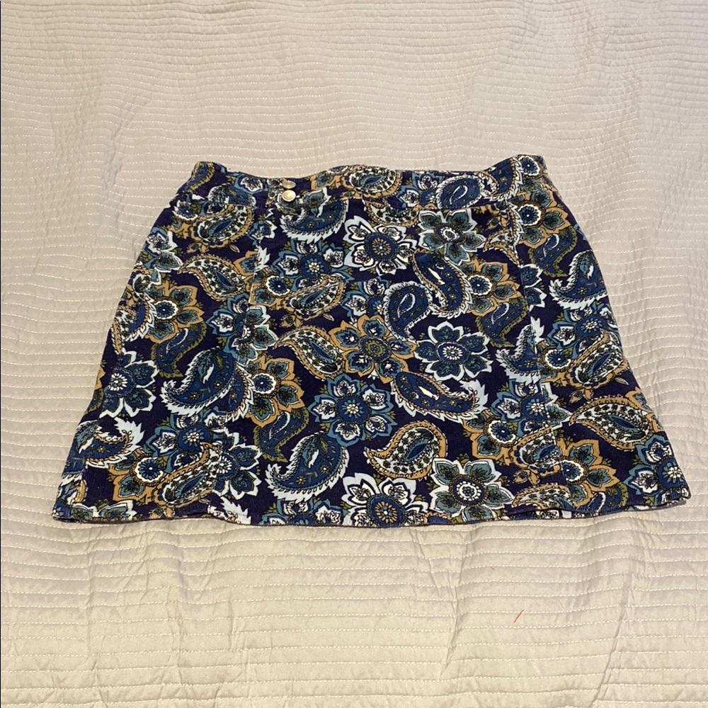 Paisley Corduroy Skirt